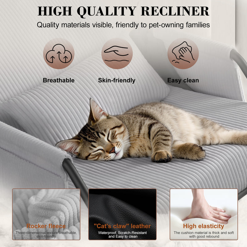 FelixKing Rocking Chair Nursery,Low-Seat Glider Chair