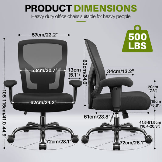 FelixKing Big and Tall Office Chair - Heavy Duty Ergonomic Chair