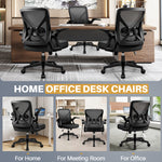 FelixKing Office Chair - Ergonomic Desk Chair Breathable Mesh Task with Wheels and Lumbar Support Home Desk Office Chairs with Flip up Armrest Rolling Swivel for Home Computer Black