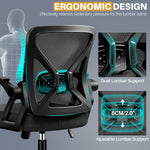 FelixKing Office Chair - Ergonomic Desk Chair Breathable Mesh Task with Wheels and Lumbar Support Home Desk Office Chairs with Flip up Armrest Rolling Swivel for Home Computer Black