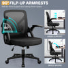 FelixKing Office Chair - Ergonomic Desk Chair Breathable Mesh Task with Wheels and Lumbar Support Home Desk Office Chairs with Flip up Armrest Rolling Swivel for Home Computer Black