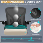 FelixKing Office Chair - Ergonomic Desk Chair Breathable Mesh Task with Wheels and Lumbar Support Home Desk Office Chairs with Flip up Armrest Rolling Swivel for Home Computer Black