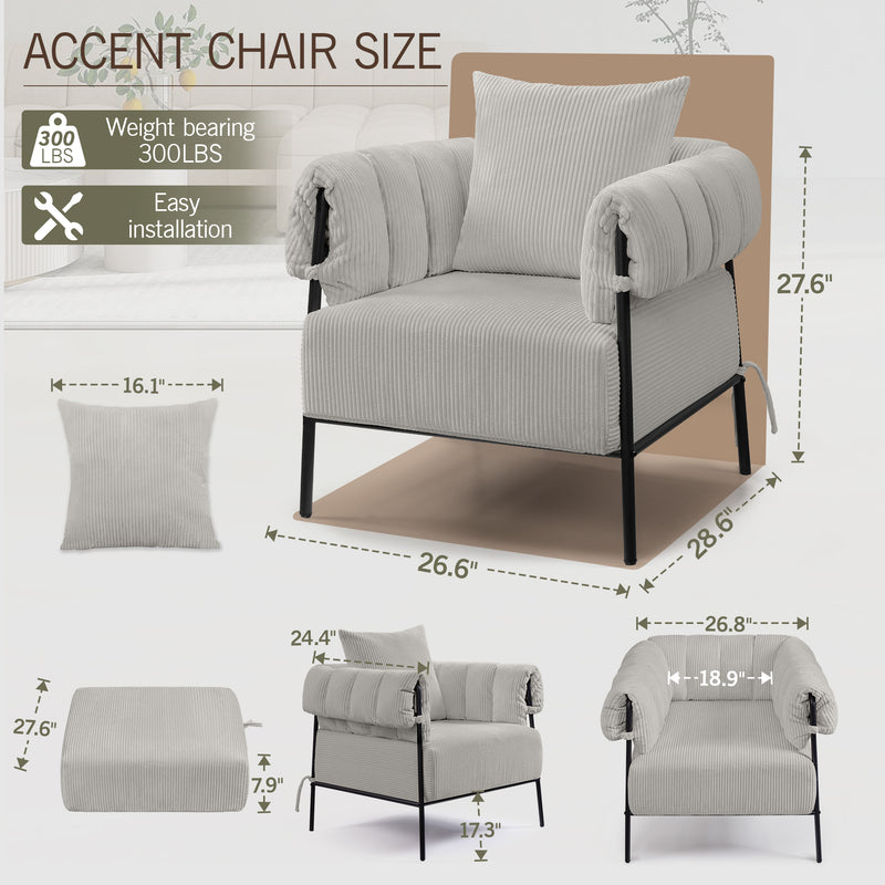 FelixKing Accent Chair Modern, Upholstered Bristle Living Room Chair